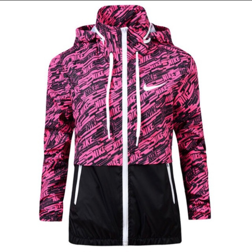 Pink and black nike windbreaker